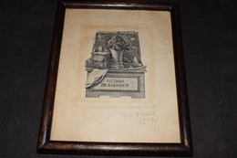 De Saegher Signé Jos Albert 1948 Encadré Brun +- 165 Mm X 135 Mm - Bookplates