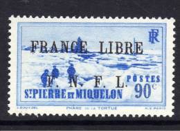 Saint Pierre Et Miquelon N° 262 X 90 C. Outremer  Surchargé France Libre F.N.F.L. Trace Char. (infimes Adhérences), TB - Nuevos