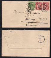 BELGIQUE - LIEGE / 1903 PERFORES "J W/& C" SUR LETTRE POUR VERNY - LORRAINE - PERFIN (ref LE2076) - 1863-09