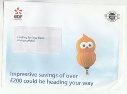 2016 EDF ENERGY Illus ADVERT COVER GAS Emblem  Prepaid Stamps DELIVERED BY ROYAL MAIL Gb Minerals - Gaz