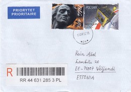 GOOD POLAND " REGISTERED "  Postal Cover To ESTONIA 2012 - Good Stamped: Monument ; Space - Covers & Documents