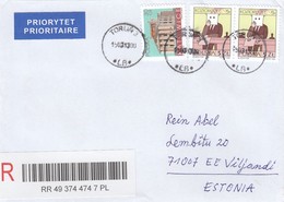 GOOD POLAND " REGISTERED "  Postal Cover To ESTONIA 2013 - Good Stamped: Zodiak ; Architecture - Cartas & Documentos