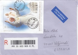 GOOD POLAND " REGISTERED "  Postal Cover To ESTONIA 2010 - Good Stamped: Pope - Cartas & Documentos