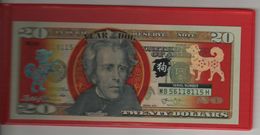 USA   Genuine $20 Bill  (2013) , Overprinted For Chinese New Year 2018  "Year Of The Dog"   With FOLDER - Valuta Nazionale