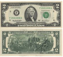 USA   $2 Bill  (dated 2003A)  Latest Date Of Issue , P516b  Letter  F     UNC - Biljetten Van De  Federal Reserve (1928-...)