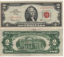 USA   $2 Bill  (dated 1963)  ,   RED SEAL    *REPLACEMENT SERIE*   P382     XF - Biljetten Van De  Federal Reserve (1928-...)