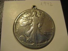 Half Dollar 1942 Liberty Walking USA Silver Coin (with Ring) - 1916-1947: Liberty Walking (Liberté Marchant)