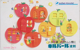 Télécarte Japon / 110-011 - Série Chimie RHONE POULENC FRANCE - Fruit Pomme - Apple Japan Phonecard - 02 - Alimentation