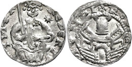 152 Aachen, AR Denar (1,45g), O. J., 1152-90, Friedrich I. Barbarossa, Av: Kaiser Mit Schwert Von Vorn, Rev: Zinnenturm  - Sonstige & Ohne Zuordnung