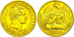 173 Doppelter Friedrich D'or, 1848, A, Friedrich Wilhelm IV., Olding 355, Randfehler/Fassungsspuren, Ss+. - Other & Unclassified