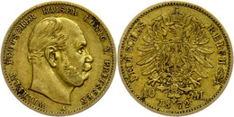 195 10 Mark, 1872, Wilhelm I., Mzz A, Ss., Katalog: J. 242 Ss - Sonstige & Ohne Zuordnung