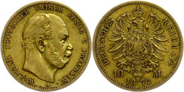 196 10 Mark, 1872, Wilhelm I., Mzz A, Ss., Katalog: J. 242 Ss - Sonstige & Ohne Zuordnung