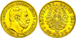 210 20 Mark, 1887, A, Wilhelm I., Wz. Rf., Ss., Katalog: J. 246 Ss - Sonstige & Ohne Zuordnung