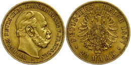 211 20 Mark, 1887, Wilhelm I., Randfehler, Ss., Katalog: J. 246 Ss - Sonstige & Ohne Zuordnung