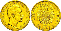 219 20 Mark, 1889, Wilhelm II., Randfehler, Ss., Katalog: J. 250 Ss - Other & Unclassified