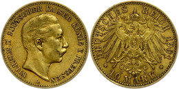 228 10 Mark, 1901, Wilhelm II., Ss-vz., Katalog: J. 251 Ss-vz - Sonstige & Ohne Zuordnung