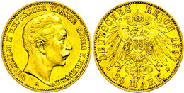 243 20 Mark, 1897, Wilhelm II., Kl. Rf., Ss., Katalog: J. 252 Ss - Sonstige & Ohne Zuordnung