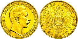 255 20 Mark, 1903, Wilhelm II., Wz. Rf., Ss., Katalog: J. 252 Ss - Sonstige & Ohne Zuordnung