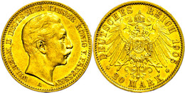 257 20 Mark, 1905, Wilhelm II., Randfehler, Ss., Katalog: J. 252 Ss - Sonstige & Ohne Zuordnung
