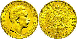 258 20 Mark, 1906, A, Wilhelm II., Kl. Rf., Ss., Katalog: J. 252 Ss - Sonstige & Ohne Zuordnung