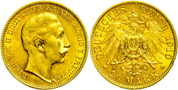 259 20 Mark, 1910, Wilhelm II., J. 252, Kl. Rf., Ss-vz., Katalog: J. 252 Ss-vz - Sonstige & Ohne Zuordnung