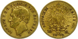 265 10 Mark, 1872, Johann, Ss., Katalog: J. 257 Ss - Sonstige & Ohne Zuordnung