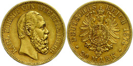 268 20 Mark, 1874, Karl, Ss., Katalog: J. 293 Ss - Sonstige & Ohne Zuordnung