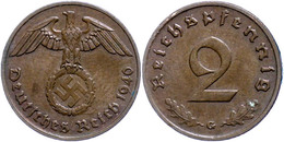 278 2 Reichspfennig, 1940, Mzz G, Vz., Katalog: J. 362 Vz - Sonstige & Ohne Zuordnung