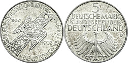 284 5 Mark, 1952, Germanisches Museum, Fleckige Patina, Vz., Katalog: J. 388 Vz - Sonstige & Ohne Zuordnung