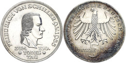 287 5 Mark, 1955, Schiller, Vz (etwas Angelaufen), Katalog: J. 389 Vz - Sonstige & Ohne Zuordnung