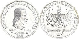 288 5 Mark, 1955, Schiller, Vz-st, Katalog: J. 389 Vz-st - Sonstige & Ohne Zuordnung