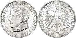 290 5 Mark, 1957, Eichendorff, Vz-st., Katalog: J. 391 Vz-st - Sonstige & Ohne Zuordnung