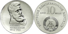 319 10 Mark, 1979, Ludwig Feuerbach, In Kapsel, St., Katalog: J. 1574 St - Sonstige & Ohne Zuordnung