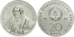 340 20 Mark, 1983, Martin Luther, In Kapsel, St., Katalog: J. 1591 St - Sonstige & Ohne Zuordnung