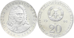 345 20 Mark, 1984, Georg Friedrich Händel, Im Hartplastikkästchen, Verplombt, PP., Katalog: J. 1595 PP - Sonstige & Ohne Zuordnung