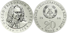 346 20 Mark, 1984, Georg Friedrich Händel, In Kapsel, St., Katalog: J. 1595 St - Sonstige & Ohne Zuordnung