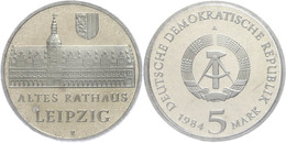 347 5 Mark, 1984, Rathaus Leipzig, In Hartplastik Verplombt, PP., Katalog: J. 1596 PP - Sonstige & Ohne Zuordnung