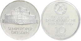 351 10 Mark, 1985, Semperoper Dresden, Im Hartplastikkästchen, Verplombt, PP., Katalog: J. 1600 PP - Sonstige & Ohne Zuordnung