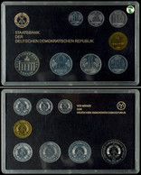 389 1986, 1  Pfennig Bis 5 Mark, Kursmünzensatz, Brandenburger Tor, Auflage Nur 7.000 Stück, In Hartplastik, St.  St - Münz- Und Jahressets