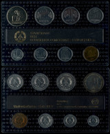 396 1987, Minisatz Von 1 Pfennig Bis 2 Mark, 7 Münzen, Dazu Medaille Ku/Ni Schmieden, In Noppenfolie Eingeschweißt, St.  - Münz- Und Jahressets