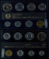 399 1988, Minisatz Von 1 Pfennig Bis 2 Mark, 7 Münzen, Dazu Medaille Ku/Ni Strecken, In Noppenfolie Eingeschweißt, St.   - Münz- Und Jahressets