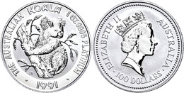 408 100 Dollars, Platin, 1991, Koala, KM 149, St.  St - Sonstige & Ohne Zuordnung