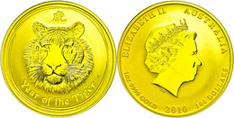 427 100 Dollars, Gold, 2010, Year Of The Tiger, 1 Unze, KM 1323, In Kapsel, St.  St - Sonstige & Ohne Zuordnung