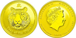 429 100 Dollars, Gold, 2010, Year Of The Tiger, 1 Unze, KM 1323, In Kapsel, St.  St - Sonstige & Ohne Zuordnung