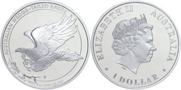 437 1 Dollar, 2015, Wedge Tailed Eagle, 1 Unze Silber, Etui Mit OVP Und Zertifikat, PP. Auflage Nur 5.000 Stück.  PP - Sonstige & Ohne Zuordnung