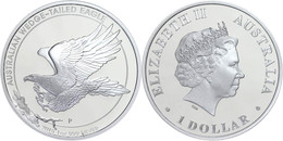 438 1 Dollar, 2015, Wedge Tailed Eagle, 1 Unze Silber, Etui Mit OVP Und Zertifikat, PP. Auflage Nur 5.000 Stück.  PP - Sonstige & Ohne Zuordnung