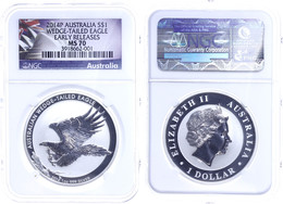 442 Dollar, 2015, Wedged Tailed Eagle, In Slab Der NGC Mit Der Bewertung MS70, Early Releases, Flag Label. - Sonstige & Ohne Zuordnung