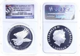 443 Dollar, 2015, Wedged Tailed Eagle, In Slab Der NGC Mit Der Bewertung PF70 Ultra Cameo, Flag Label. - Sonstige & Ohne Zuordnung