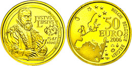 448 50 Euro, Gold, 2006, Justus Lipsius, Fb. 449, Mit Zertifikat, In Kapsel, Etui Und OVP, PP  PP - Sonstige & Ohne Zuordnung