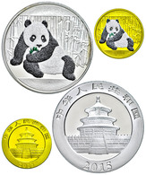 461 10 Und 100 Yuan, 2015, Diamant Panda Prestige Set, 1 Oz Silber Und 7,78g Gold Mit Diamantstaub, Hier Mit Der Nummer  - China